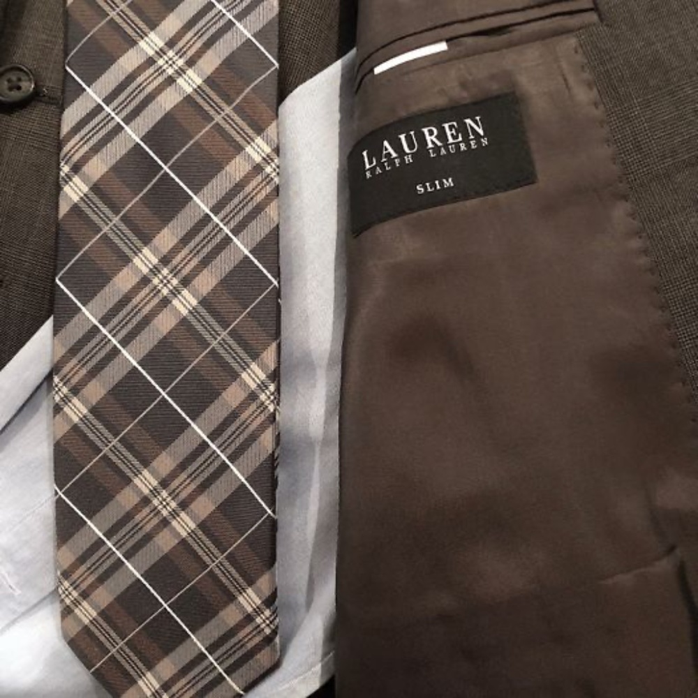 NWT Ralph Lauren - 3 Piece Slim Fit Suit 44R (w/ shirt and tie)